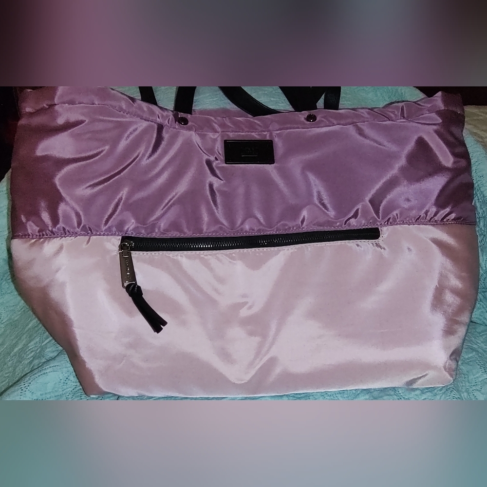 Steve Madden Pink Lavender Two-Tone Nylon Tote
